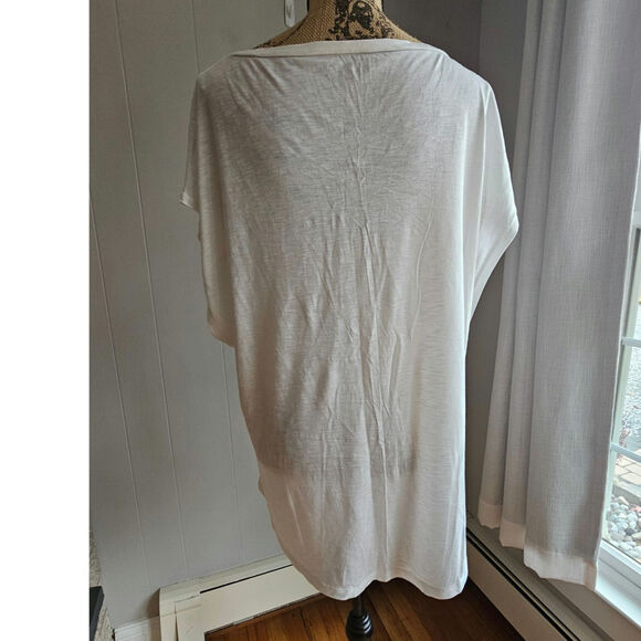 Garnet Hill White T Shirt, Pima Cotton/Modal Womens Sz L NEW - Picture 7 of 12